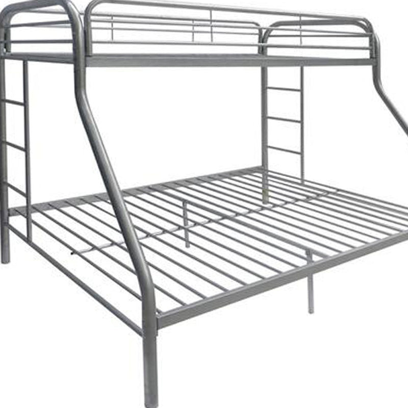 78" X 54" X 60" Twin Over Full Silver Metal Tube Bunk Bed - Bed & Bath