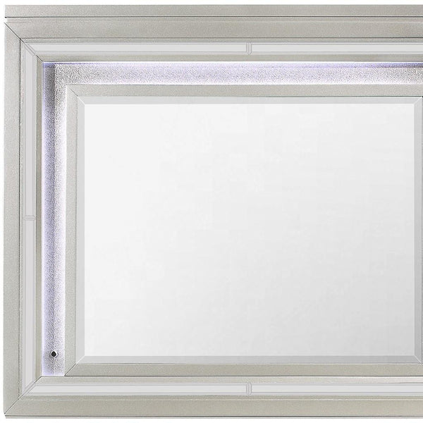 38" Champagne Wood Lighted Mounted Accent Mirror - Bed & Bath