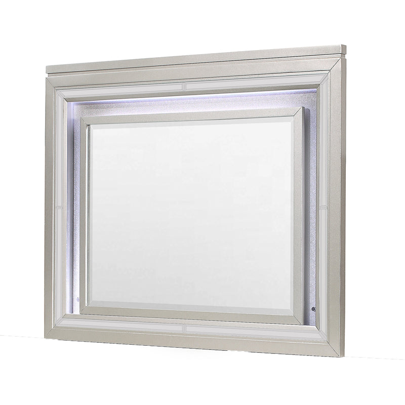 38" Champagne Wood Lighted Mounted Accent Mirror