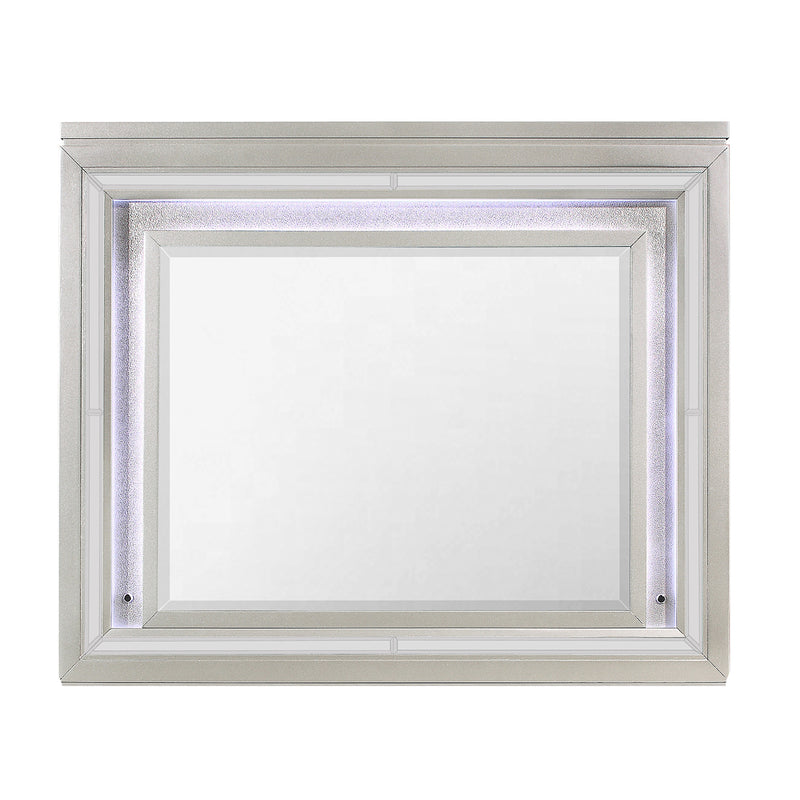 38" Champagne Wood Lighted Mounted Accent Mirror - Bed & Bath