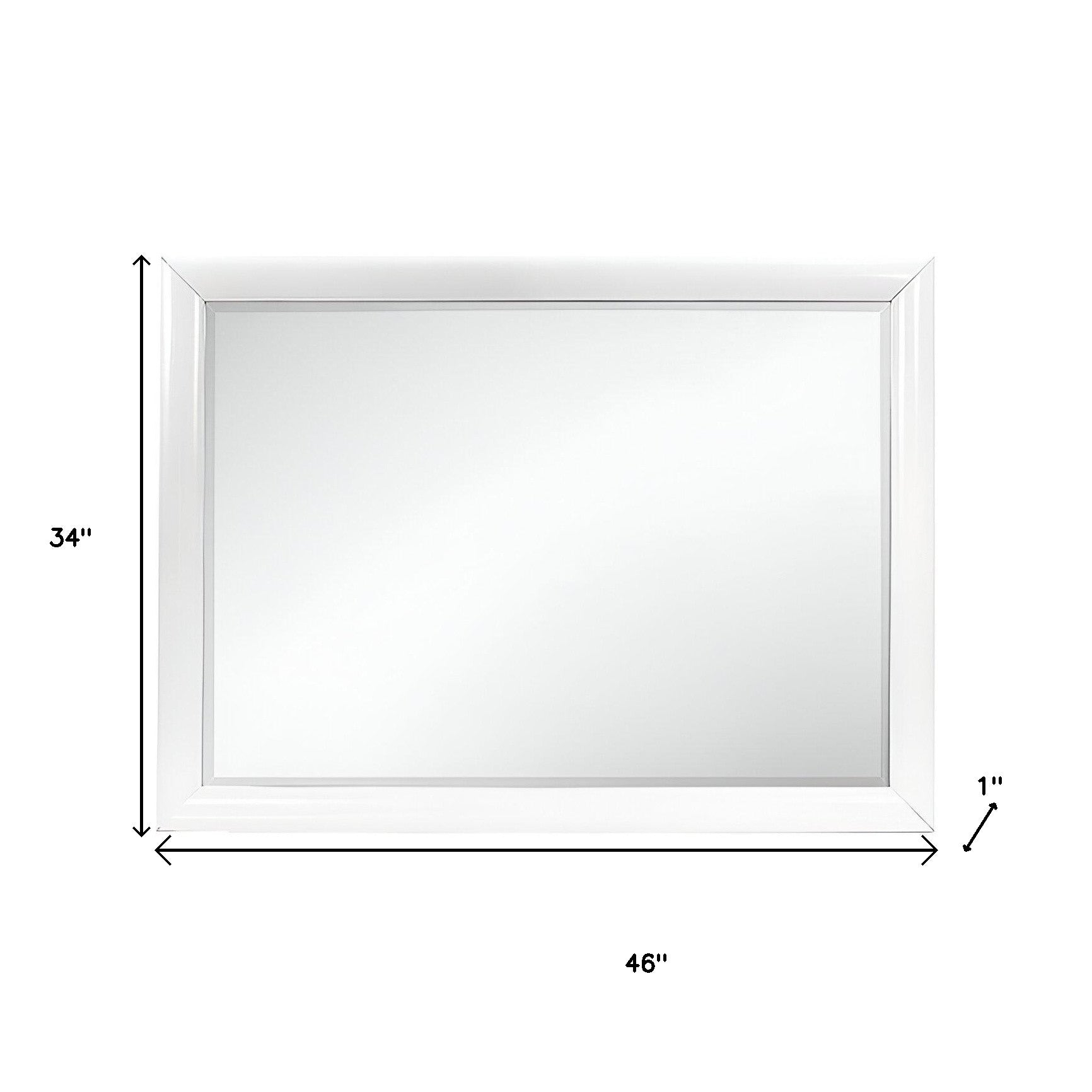 34" White Wood Framed Accent Mirror Default Title