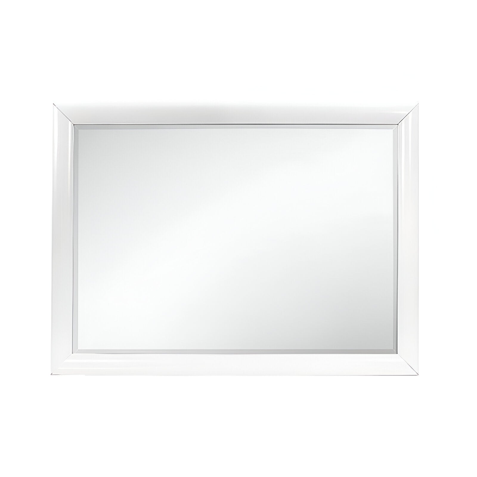 34" White Wood Framed Accent Mirror
