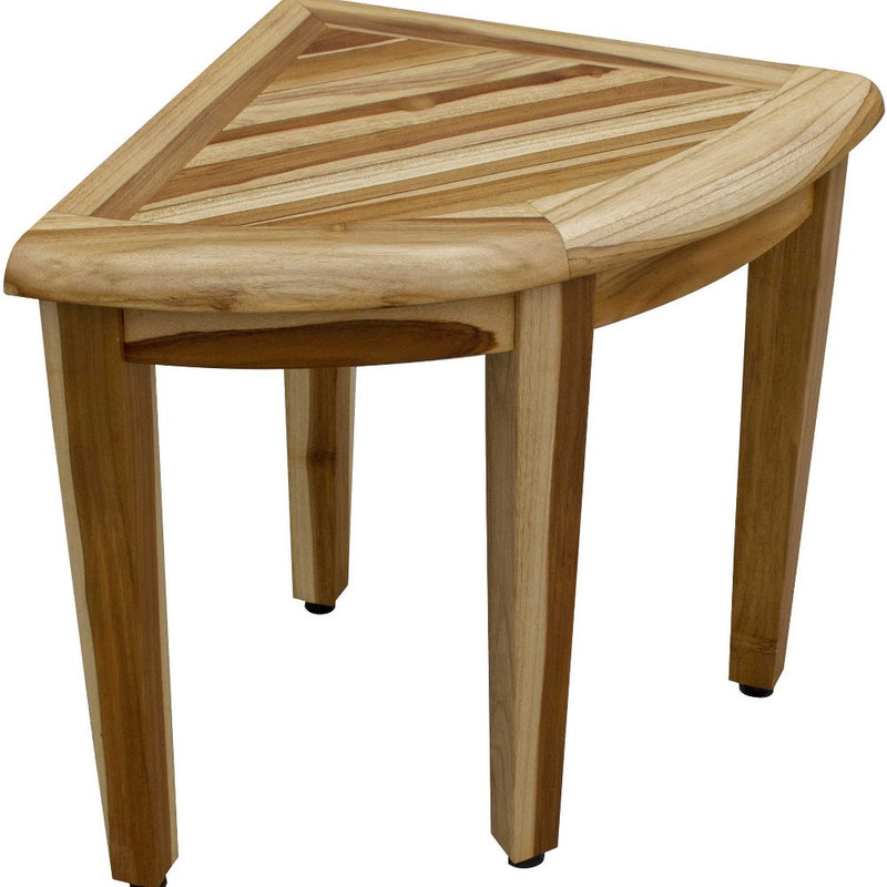 23" Natural Teak Corner Shower Bench - Bed & Bath