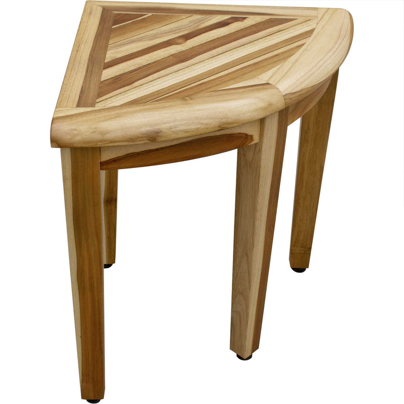 23" Natural Teak Corner Shower Bench - Bed & Bath