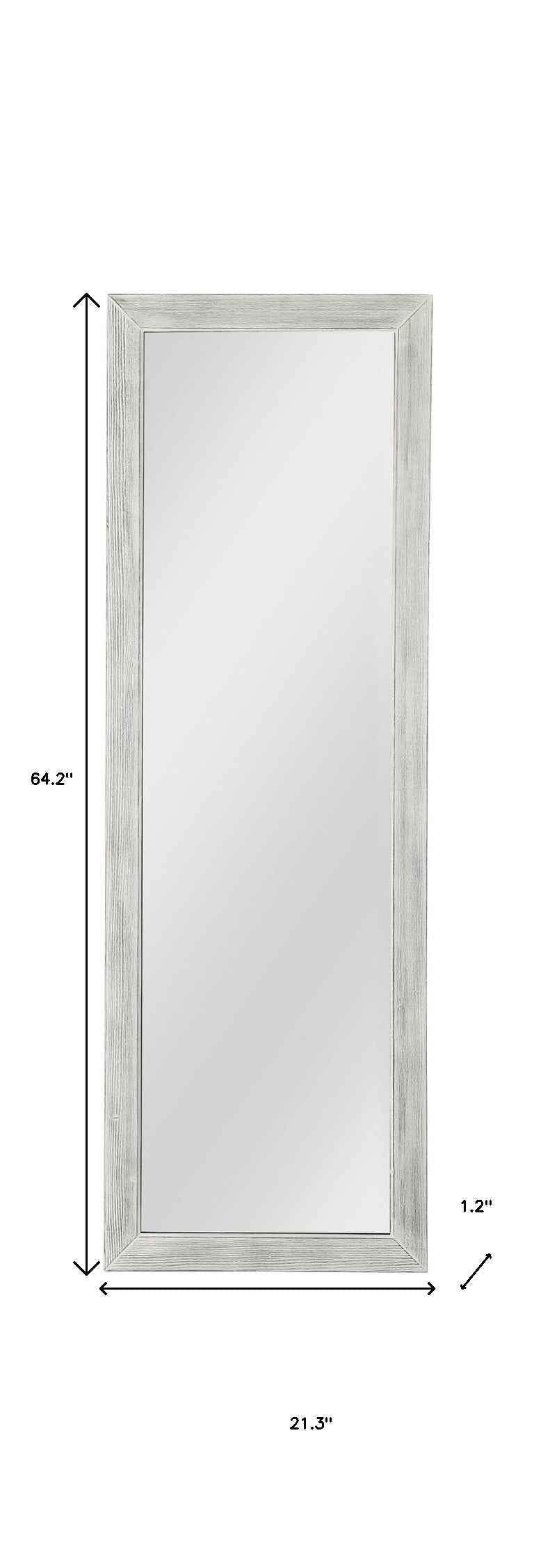 Brushed White Wooden Mirror