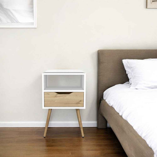 25" Wood One Drawer Nightstand