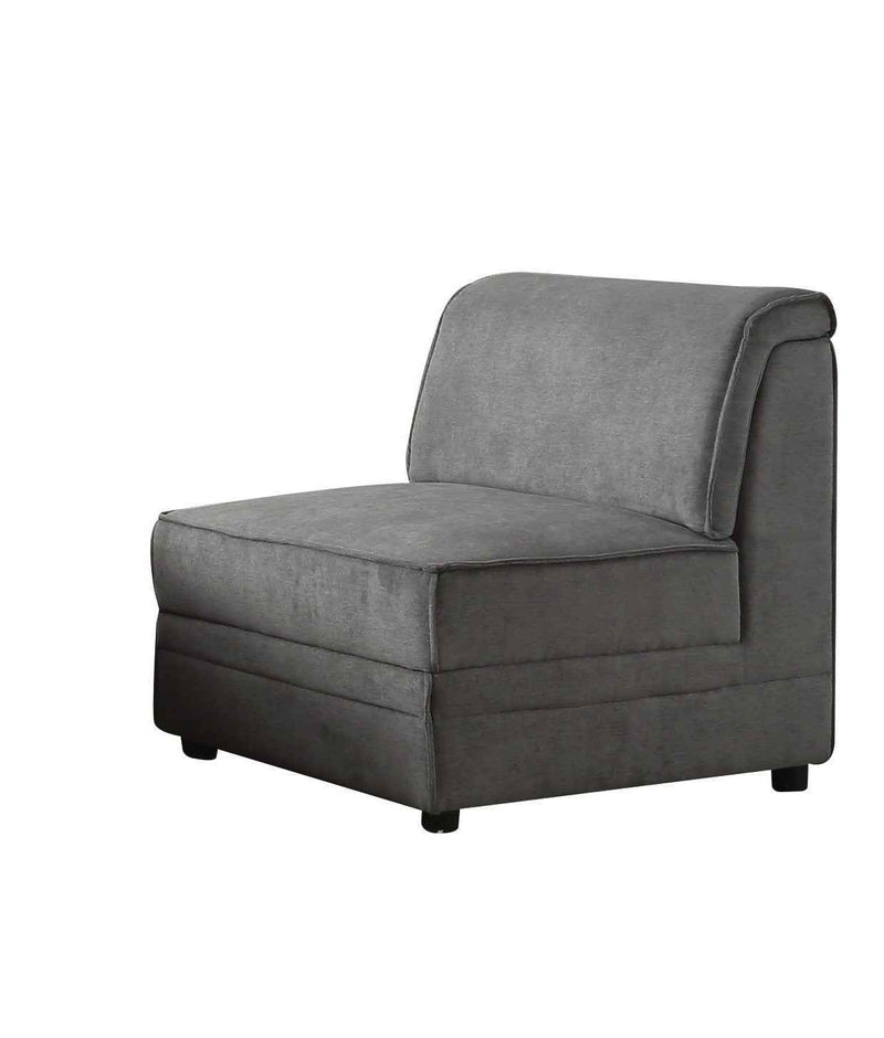 30" Gray and Black Velvet Slipper Chair
