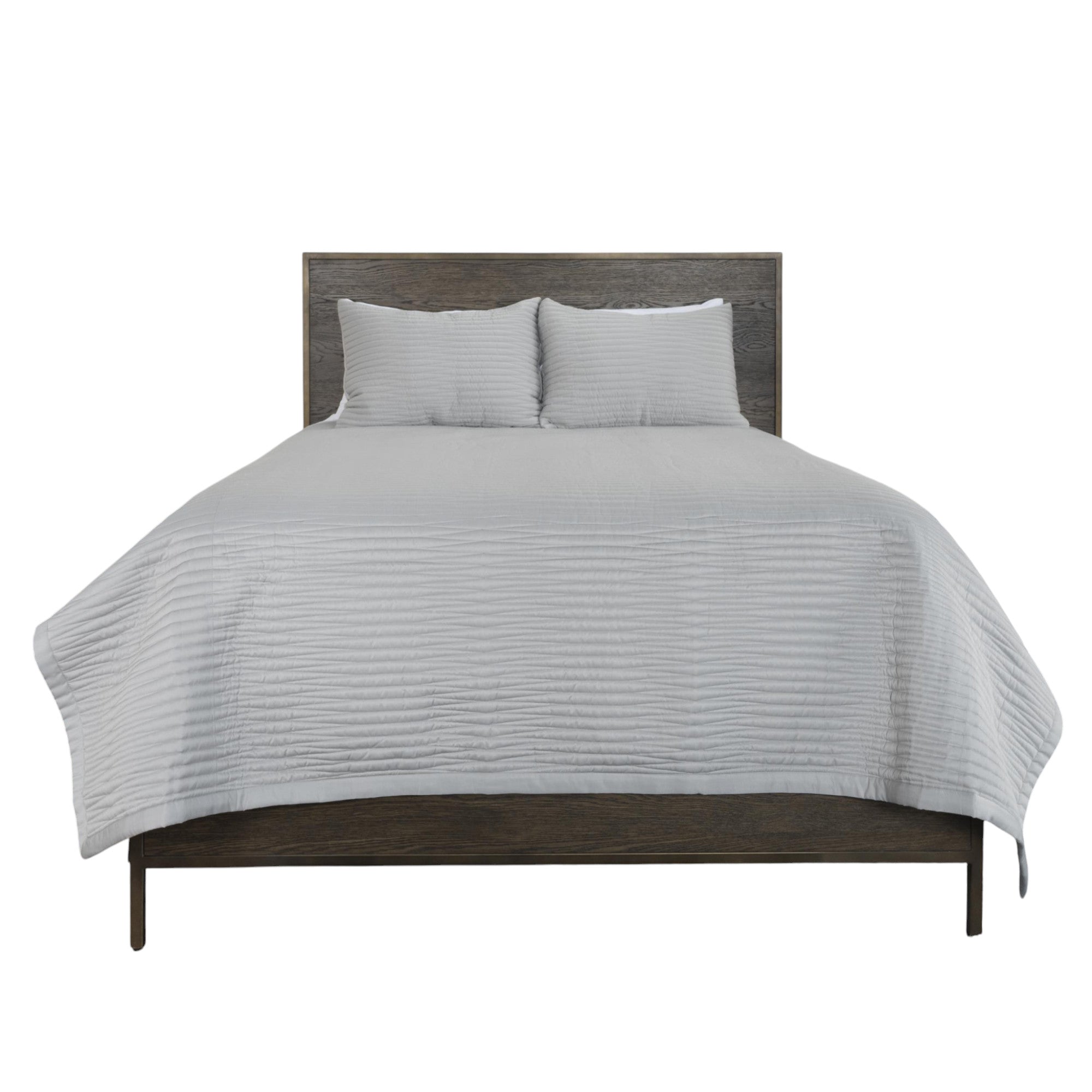 Set of Three Gray Geometric King Quilt - Bed & Bath