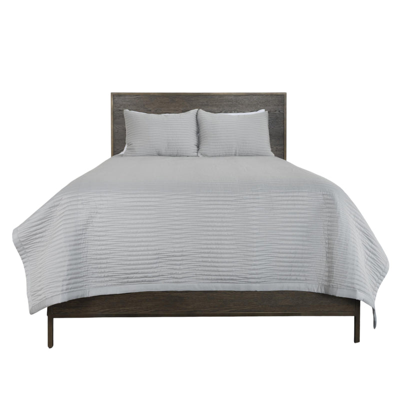 Set of Three Gray Geometric King Quilt - Bed & Bath