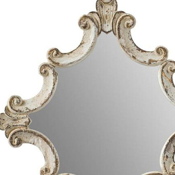30" White Diamond Solid Wood Framed Accent Mirror - Bed & Bath