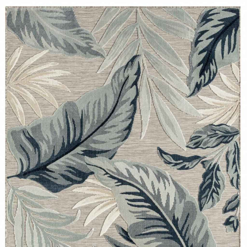 8' X 10' Blue And Gray Indoor Outdoor Area Rug