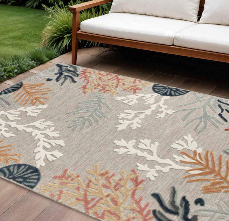8' X 10' Blue And Gray Indoor Outdoor Area Rug