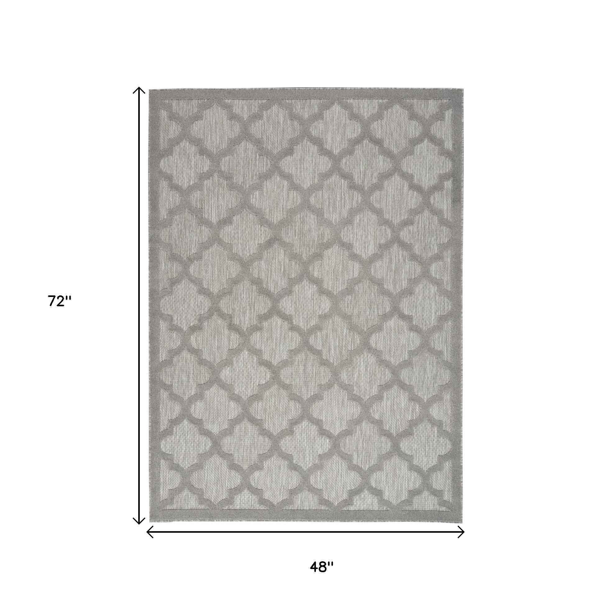4' X 6' Gray Indoor Outdoor Area Rug