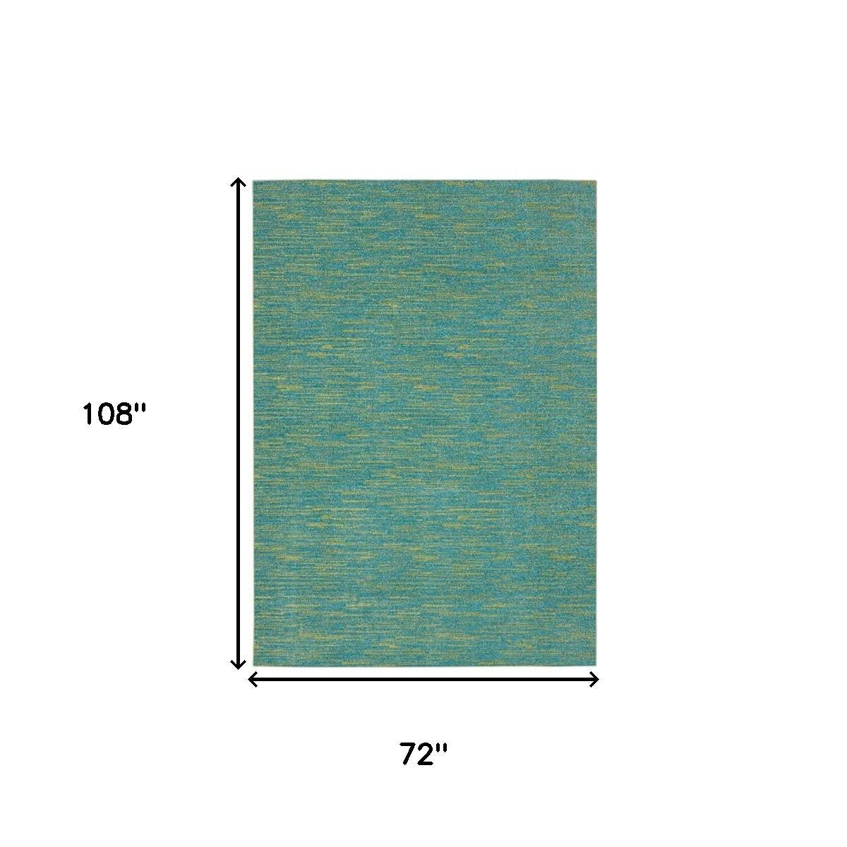 6' X 9' Blue And Green Indoor Outdoor Area Rug - Outdoor