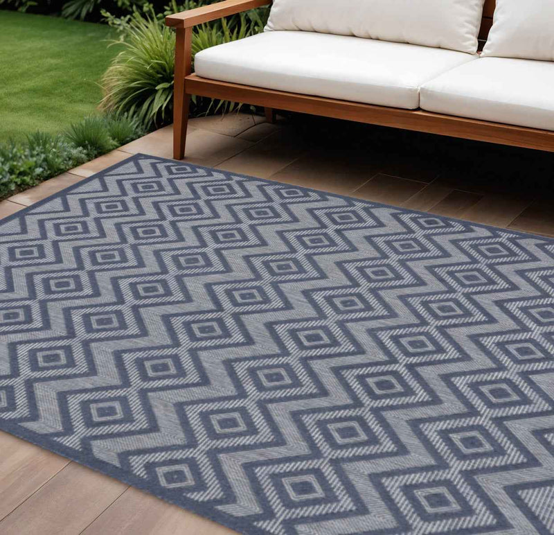 7' X 10' Navy Blue Indoor Outdoor Area Rug