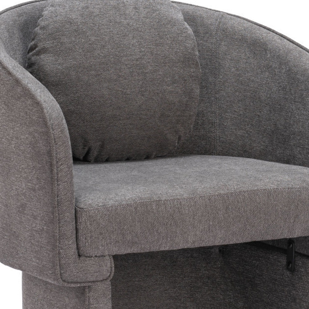 28" Gray Upholstered Club Chair And Toss Pillow - Living Room