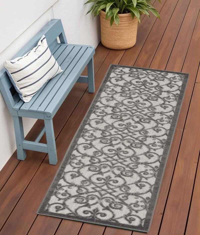 6' Gray Indoor Outdoor Area Rug