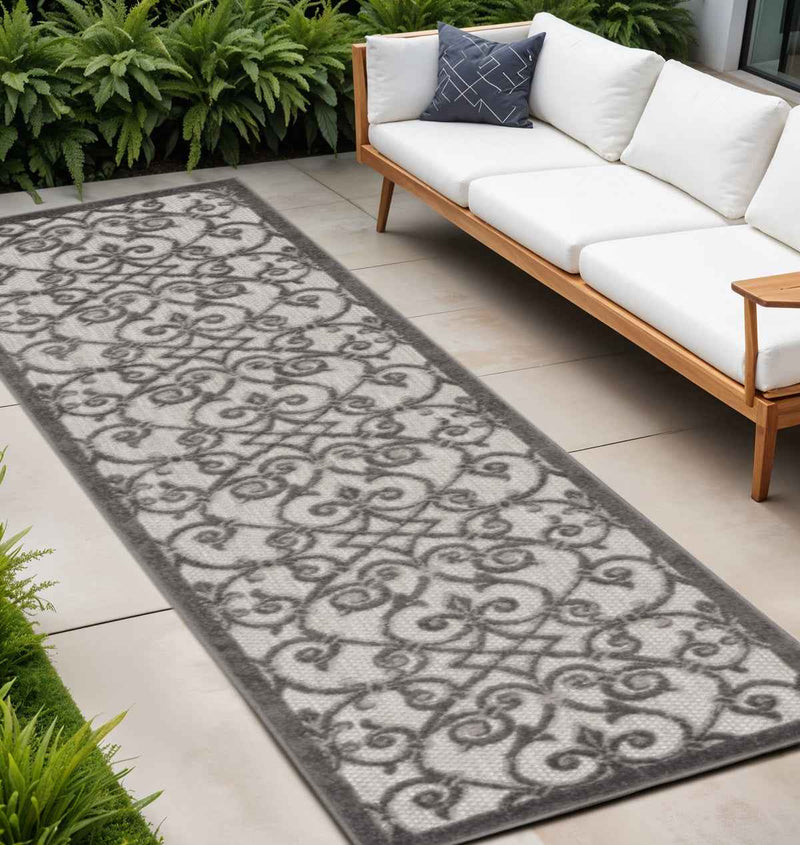 10' Gray Indoor Outdoor Area Rug