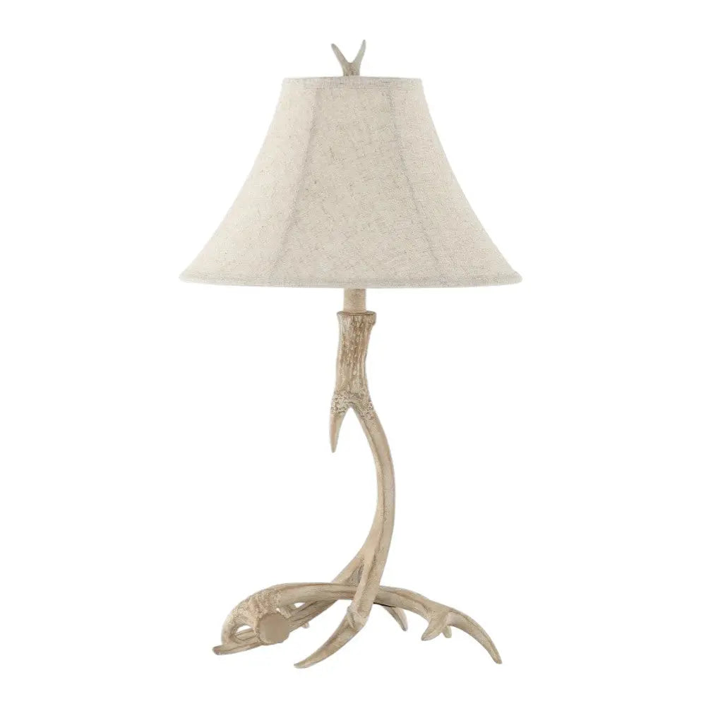 28" Beige Antlers Table Lamp With Bell Shade Homeroots Lighting