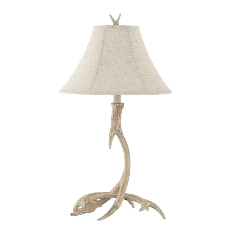 28" Beige Antlers Table Lamp With Bell Shade Homeroots Lighting