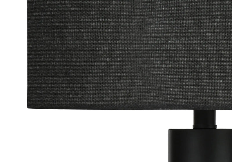 28" Black Metal and Acrylic Cylinder Table Lamp With Black Drum Shade Homeroots Lighting