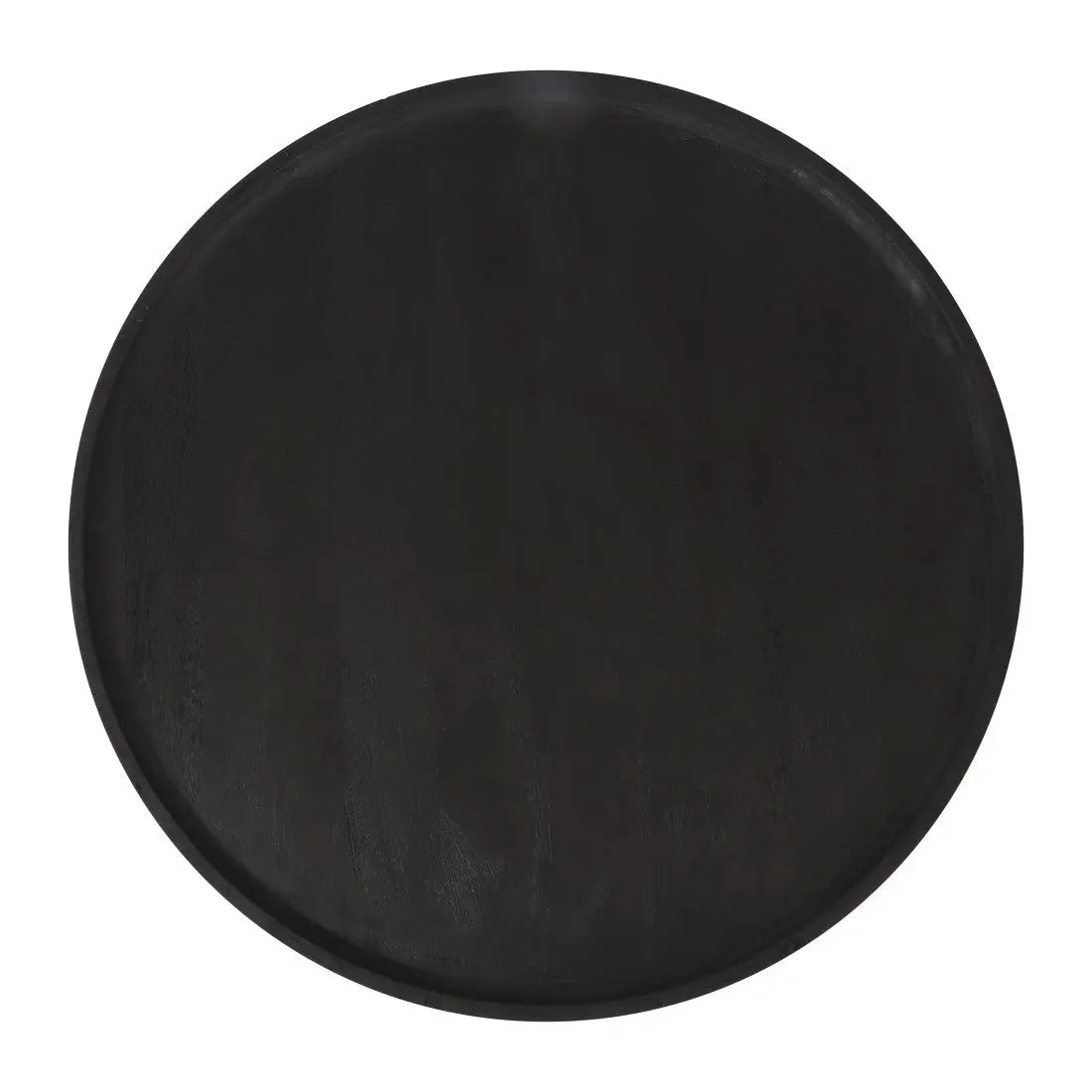 28" Black Solid Wood Round Pedestal Coffee Table Homeroots Living Room
