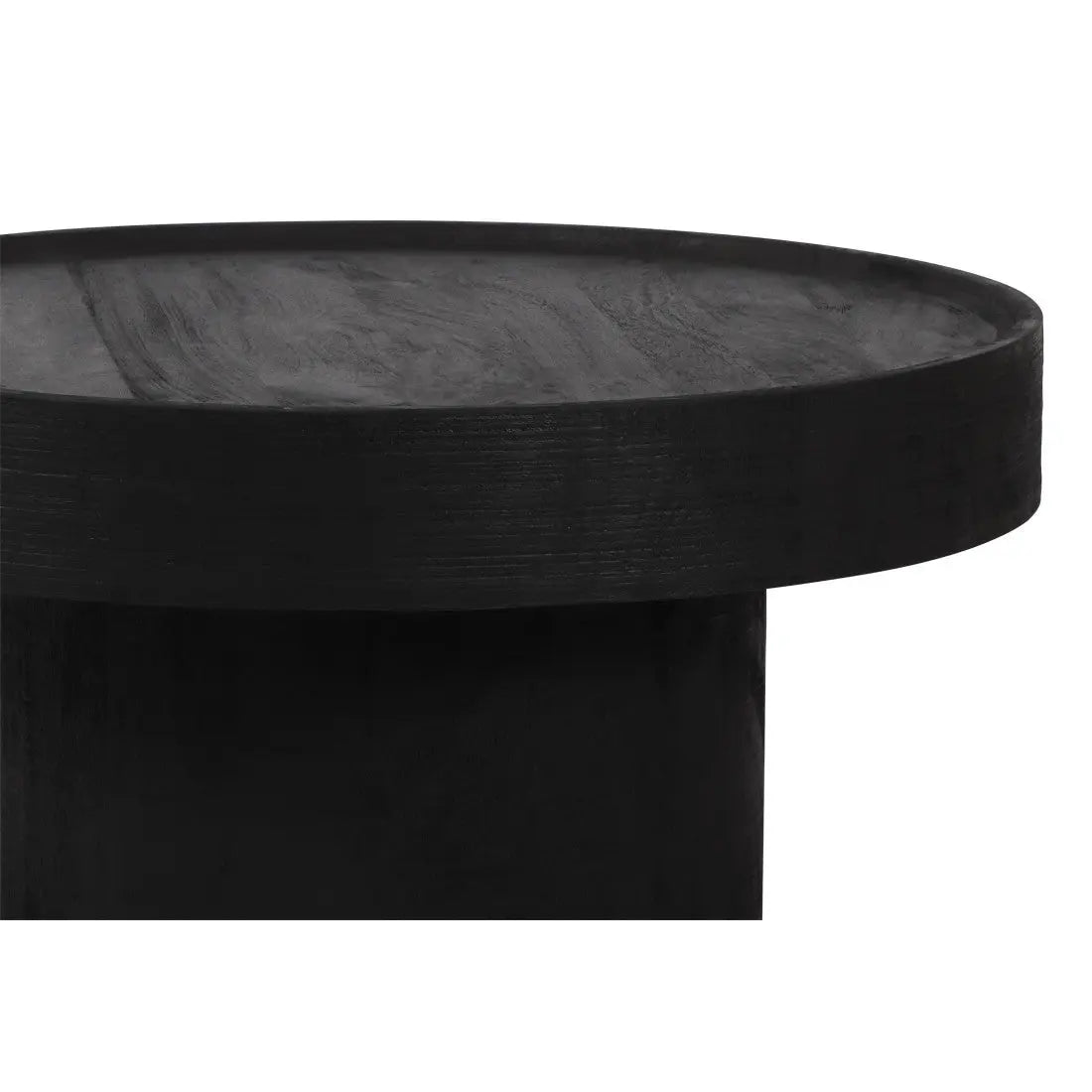 28" Black Solid Wood Round Pedestal Coffee Table Homeroots Living Room