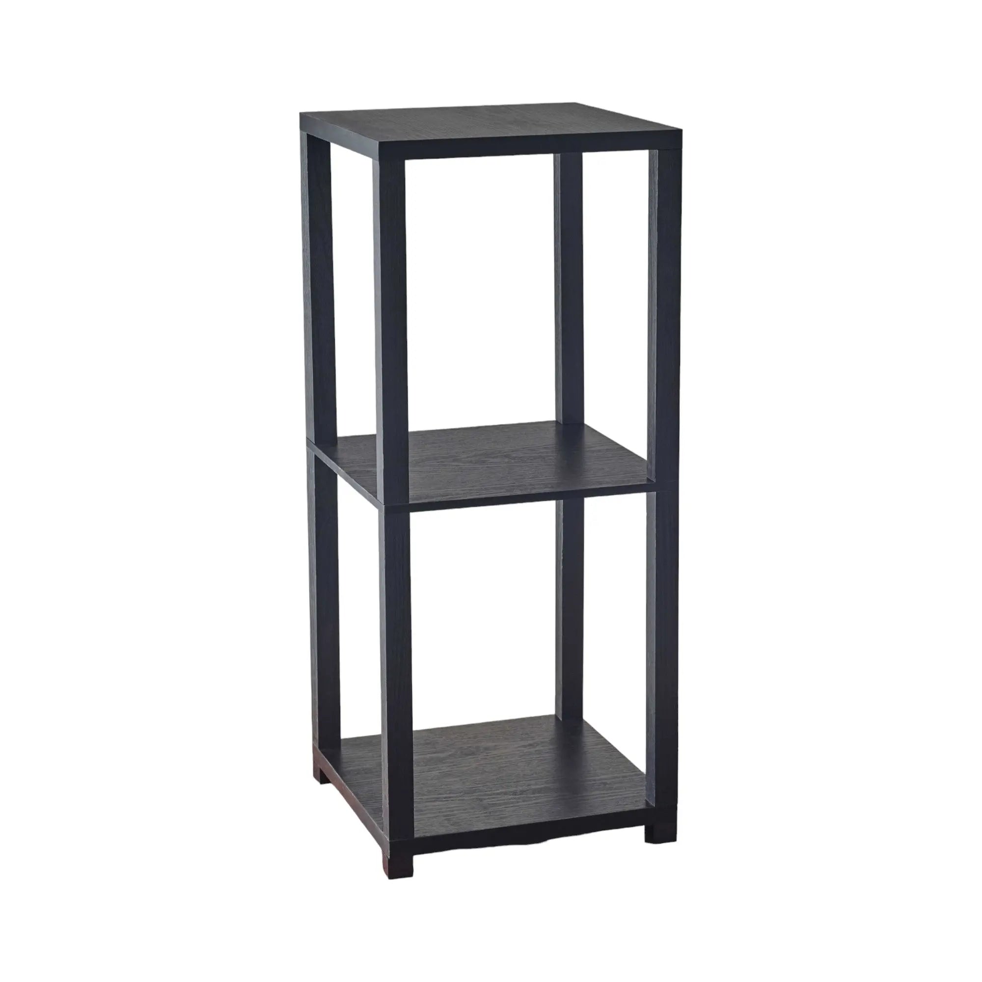 28" Black Square End Table With Two Shelves - GreatEagleInc