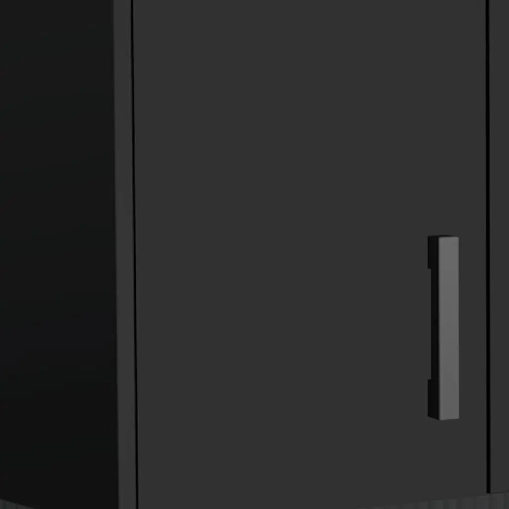 28" Black Wall mounted Accent Cabinet With Eight Shelves And Six Drawers Homeroots Kitchen & Dining