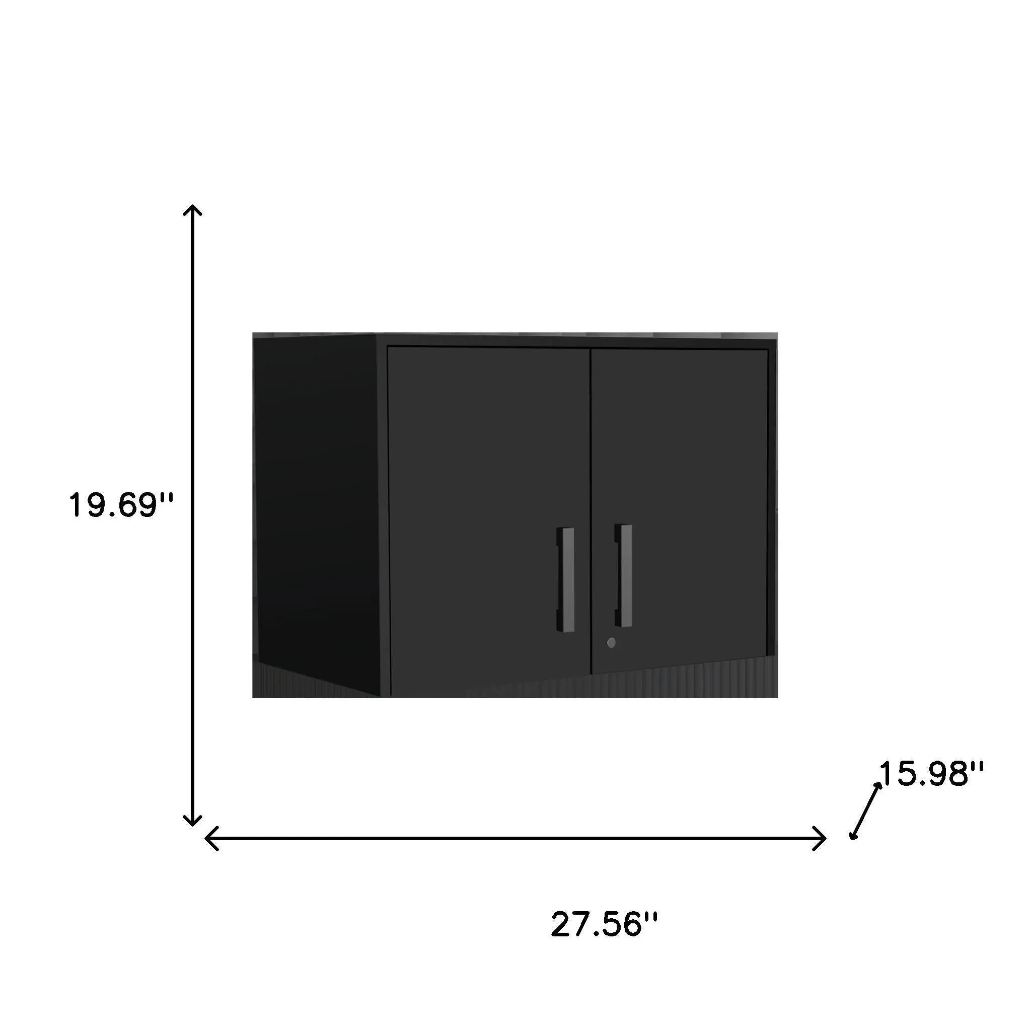 28" Black Wall mounted Accent Cabinet With Four Shelves And Six Drawers Homeroots Kitchen & Dining
