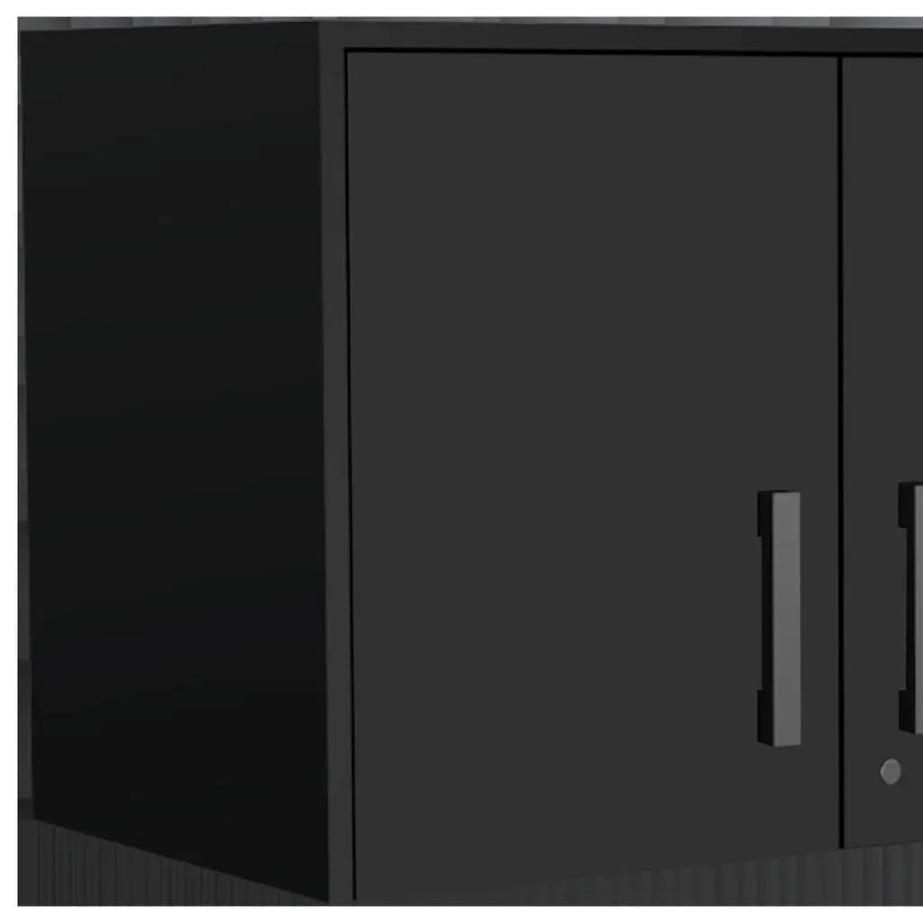 28" Black Wall mounted Accent Cabinet With Four Shelves Homeroots Kitchen & Dining