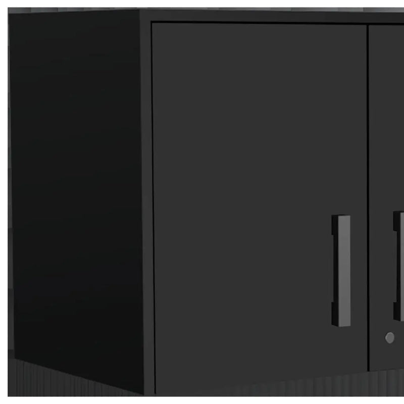 28" Black Wall mounted Accent Cabinet With Four Shelves Homeroots Kitchen & Dining