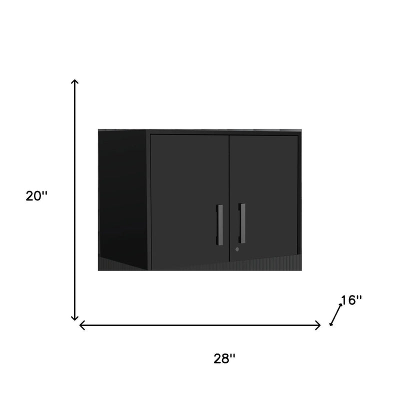 28" Black Wall mounted Accent Cabinet With Four Shelves Homeroots Kitchen & Dining