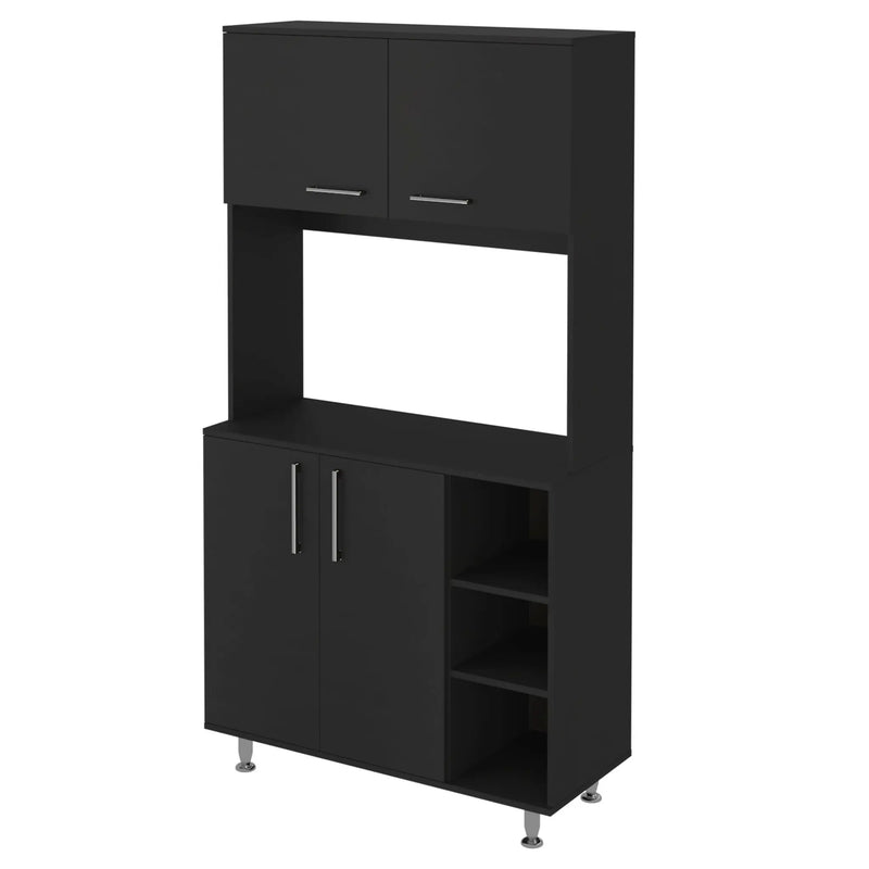 28" Black Wall mounted Accent Cabinet With Seven Shelves And Six Drawers Homeroots Kitchen & Dining