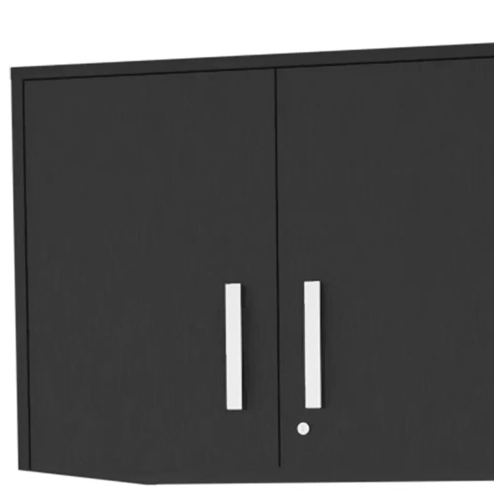 28" Black Wall mounted Accent Cabinet With Six Shelves And Three Drawers Homeroots Kitchen & Dining