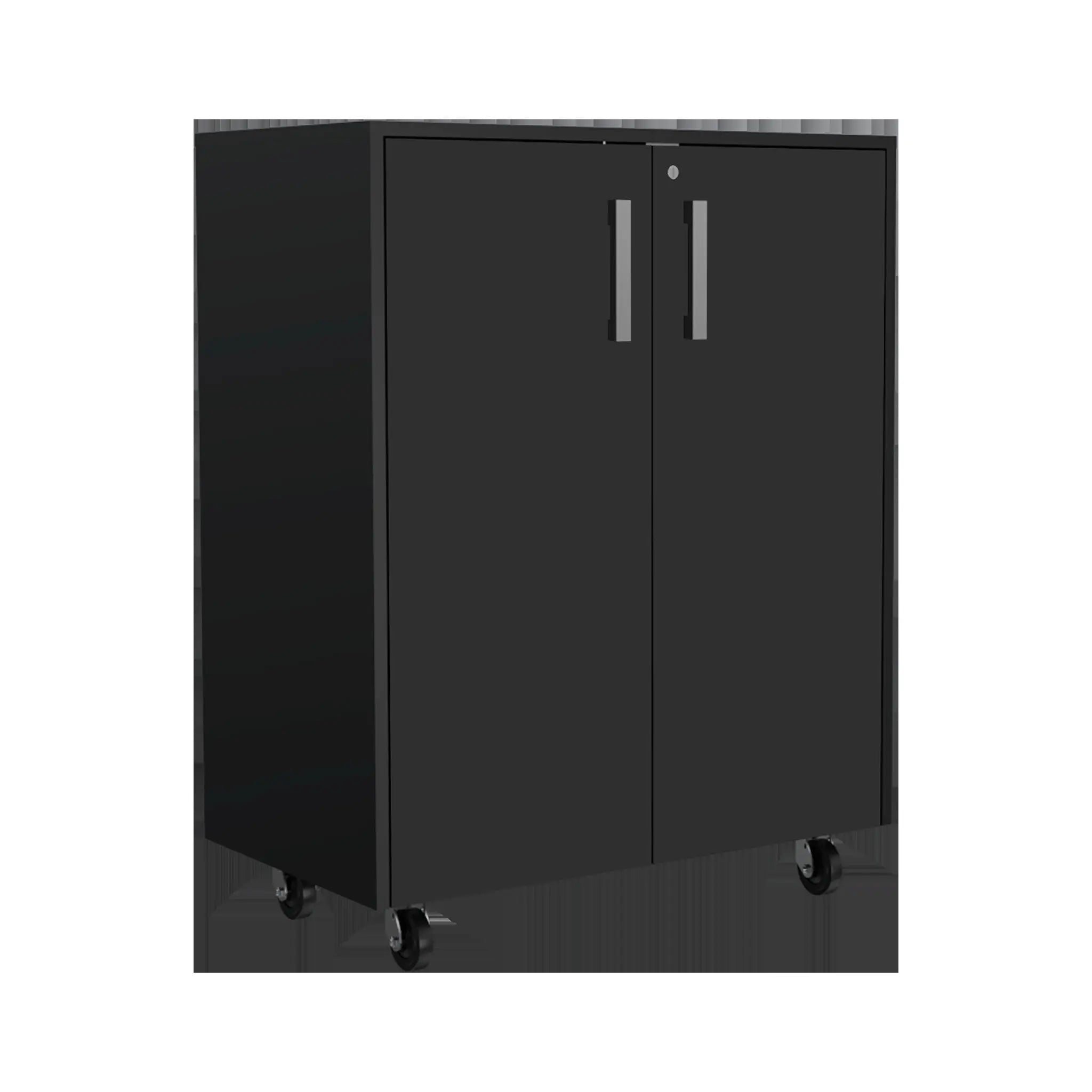 28" Black Wall mounted Accent Cabinet With Six Shelves And Three Drawers Homeroots Kitchen & Dining