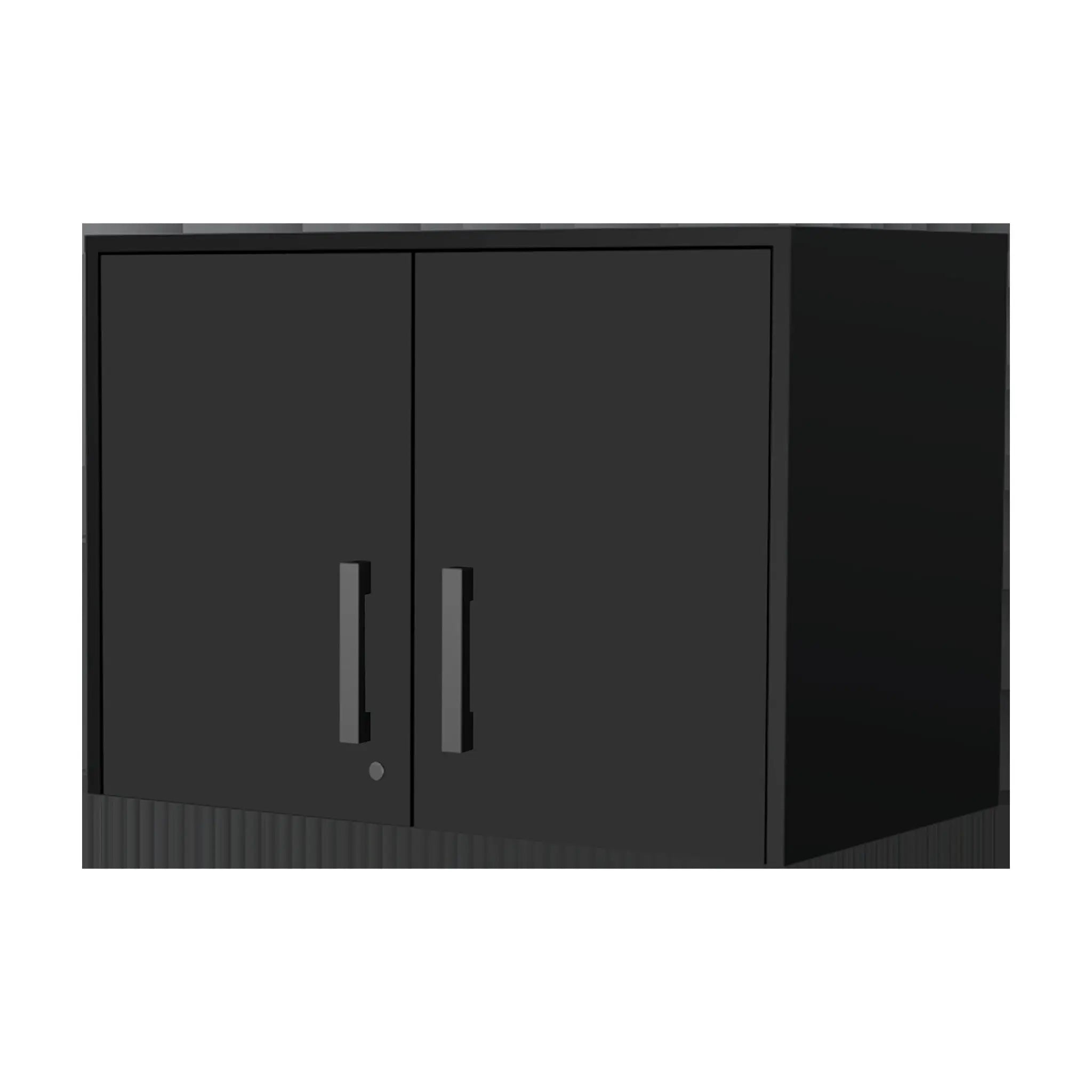 28" Black Wall mounted Accent Cabinet With Six Shelves And Three Drawers Homeroots Kitchen & Dining