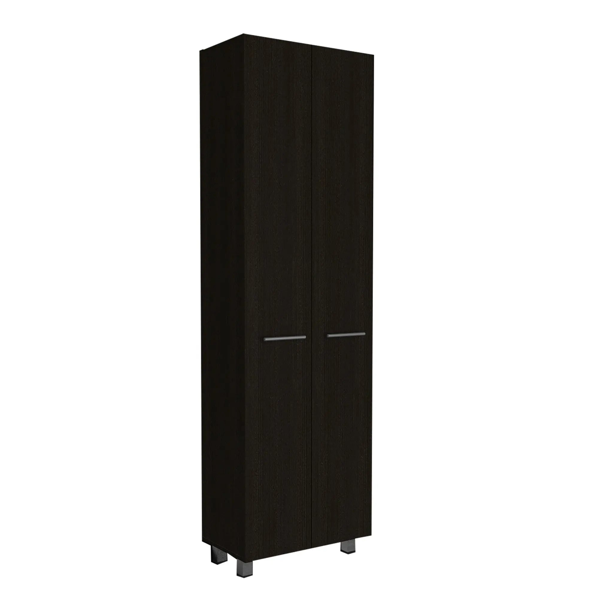 28" Black Wall mounted Accent Cabinet With Twelve Shelves And Six Drawers Homeroots Kitchen & Dining