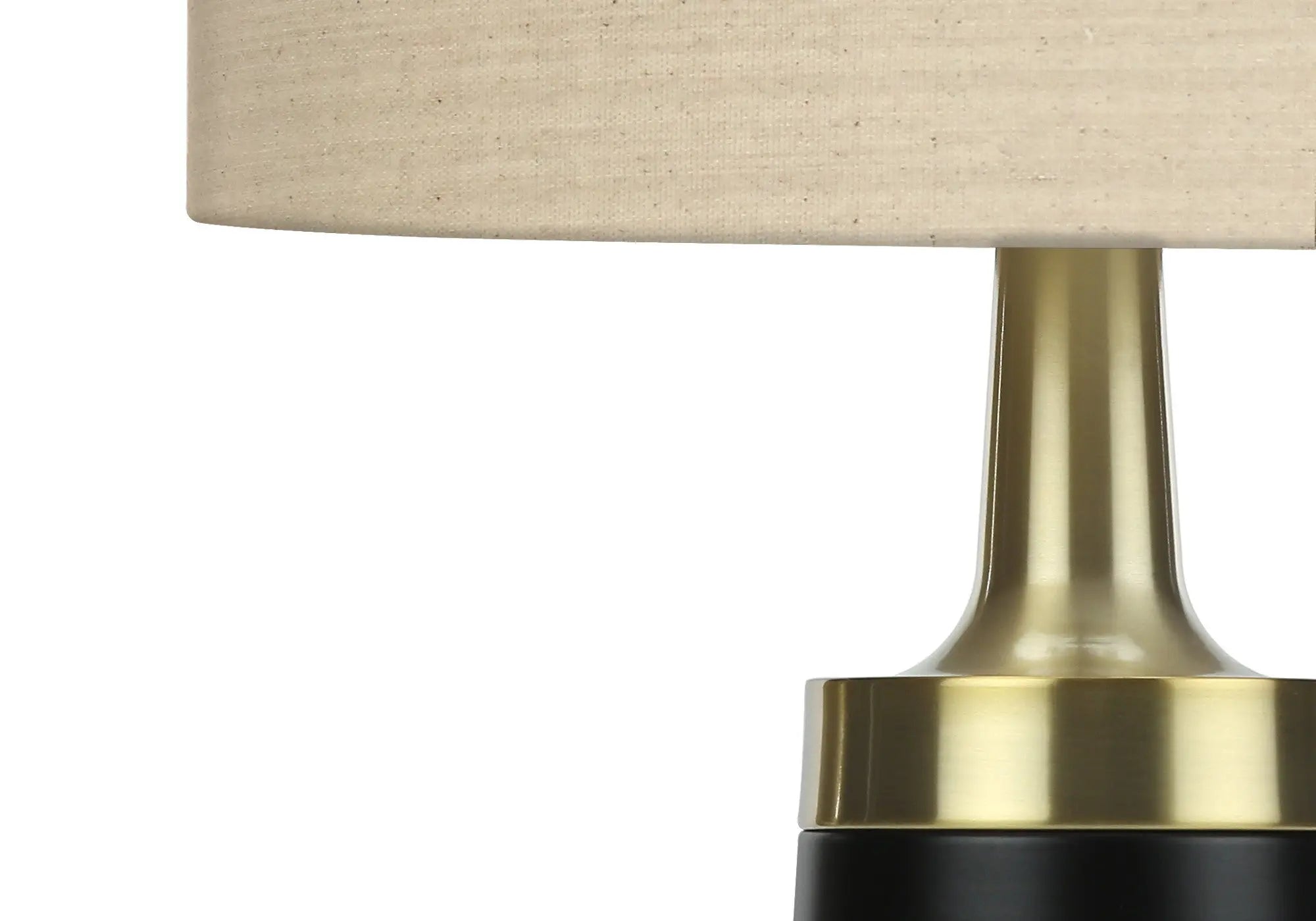 28" Black and Gold Metal Cylinder Table Lamp With Beige Drum Shade Homeroots Lighting