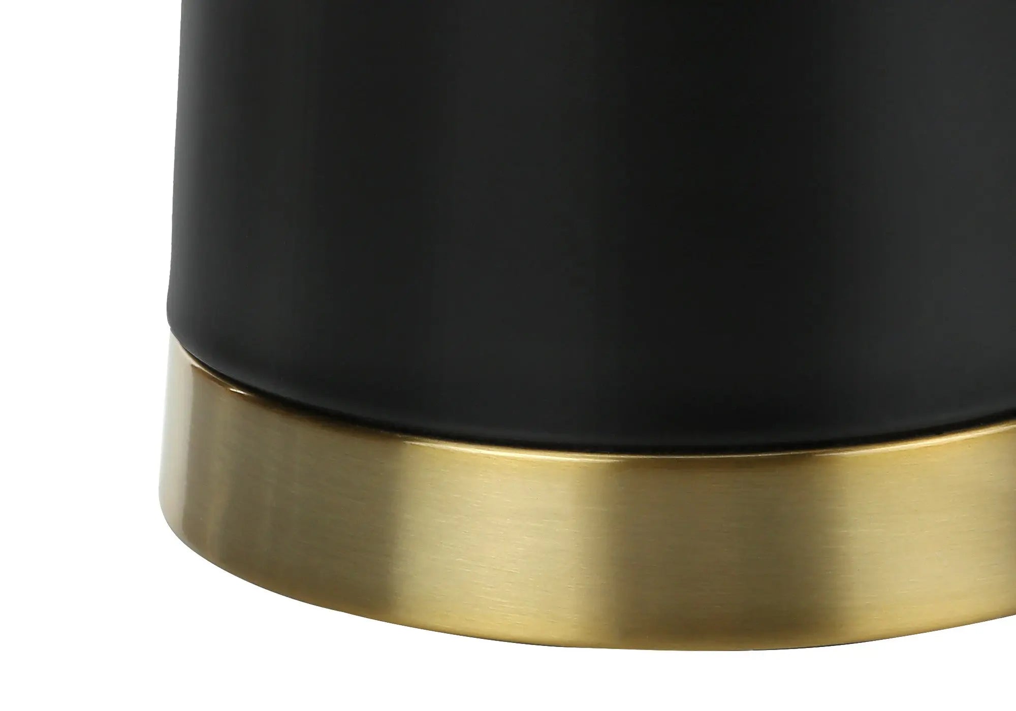 28" Black and Gold Metal Cylinder Table Lamp With Beige Drum Shade Homeroots Lighting