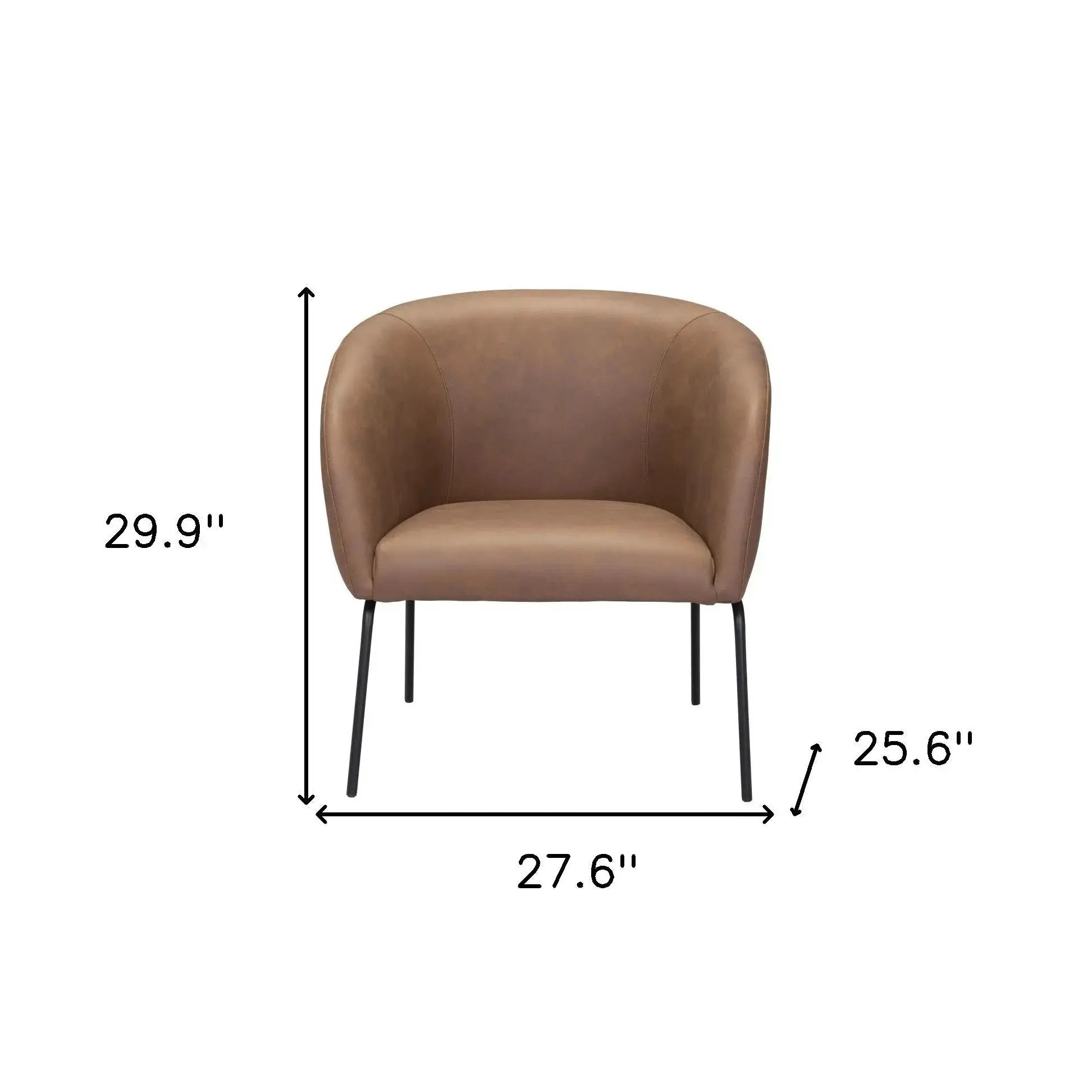 28" Brown And Black Faux Leather And Upholstered Club Chair Homeroots Living Room