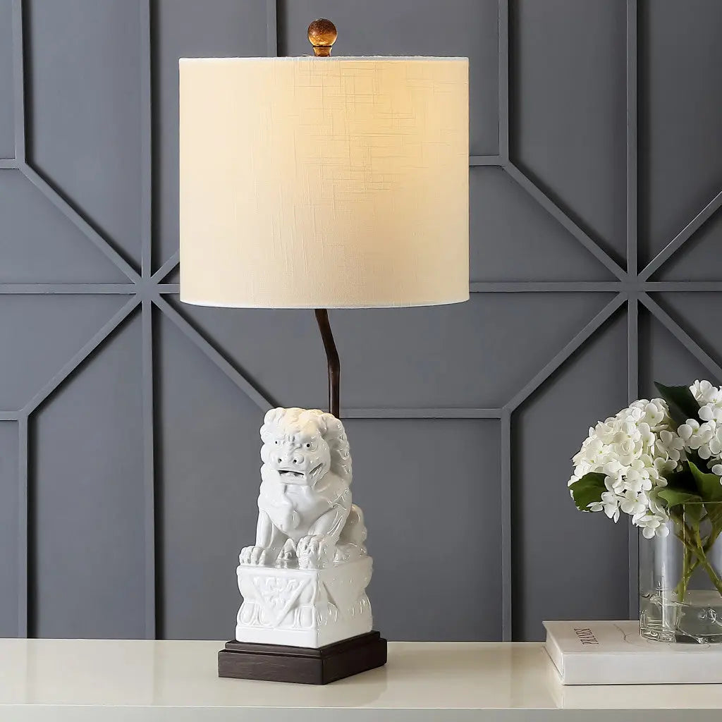 28" Brown Novelty Table Lamp With Globe Shade Homeroots Lighting