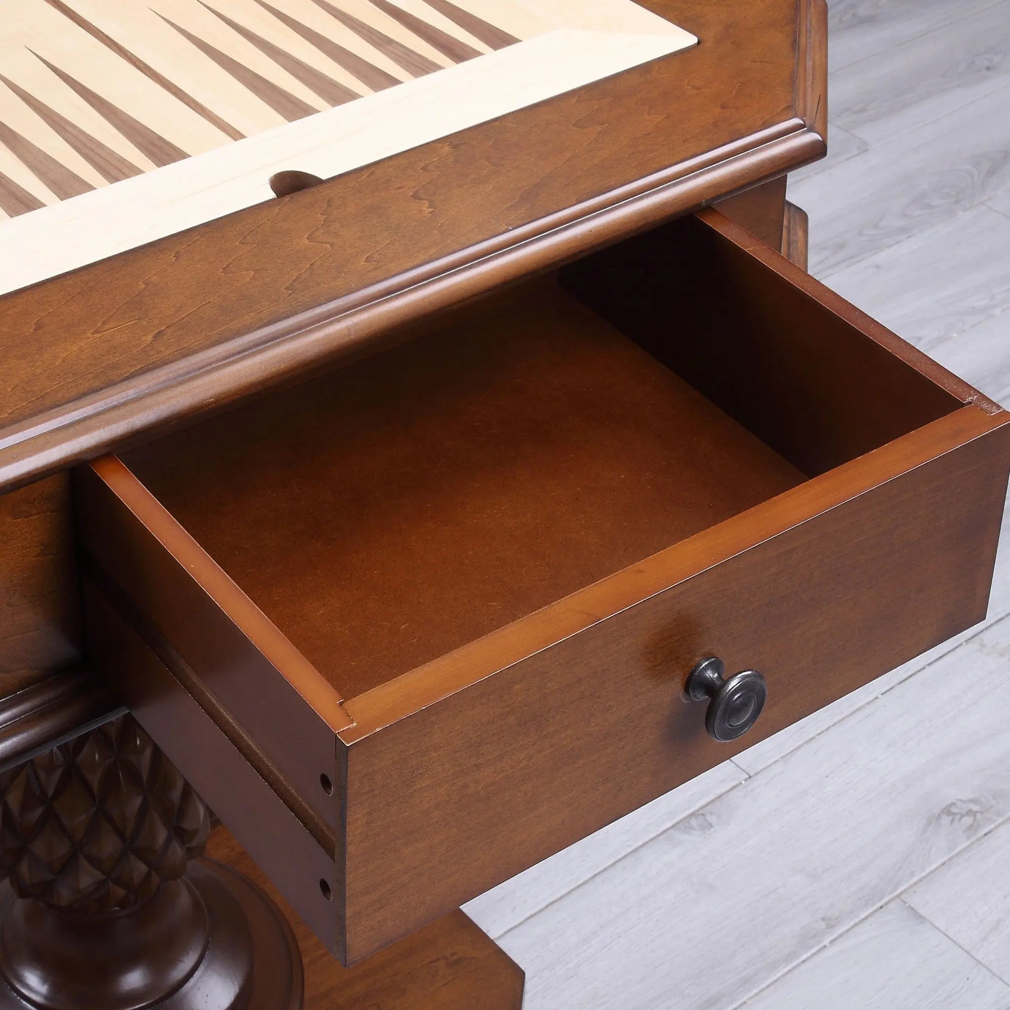 28" Brown Octagon Console Table With Drawer Homeroots Living Room
