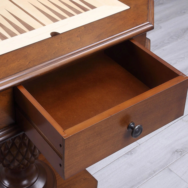 28" Brown Octagon Console Table With Drawer Homeroots Living Room