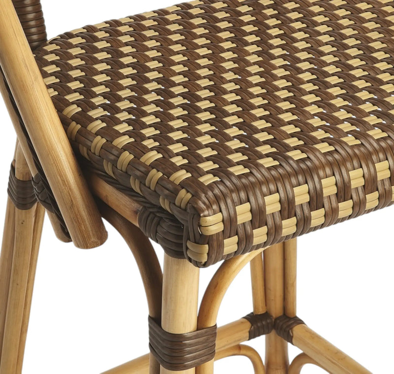 28" Brown Rattan Counter Height Bar Chair Homeroots Living Room