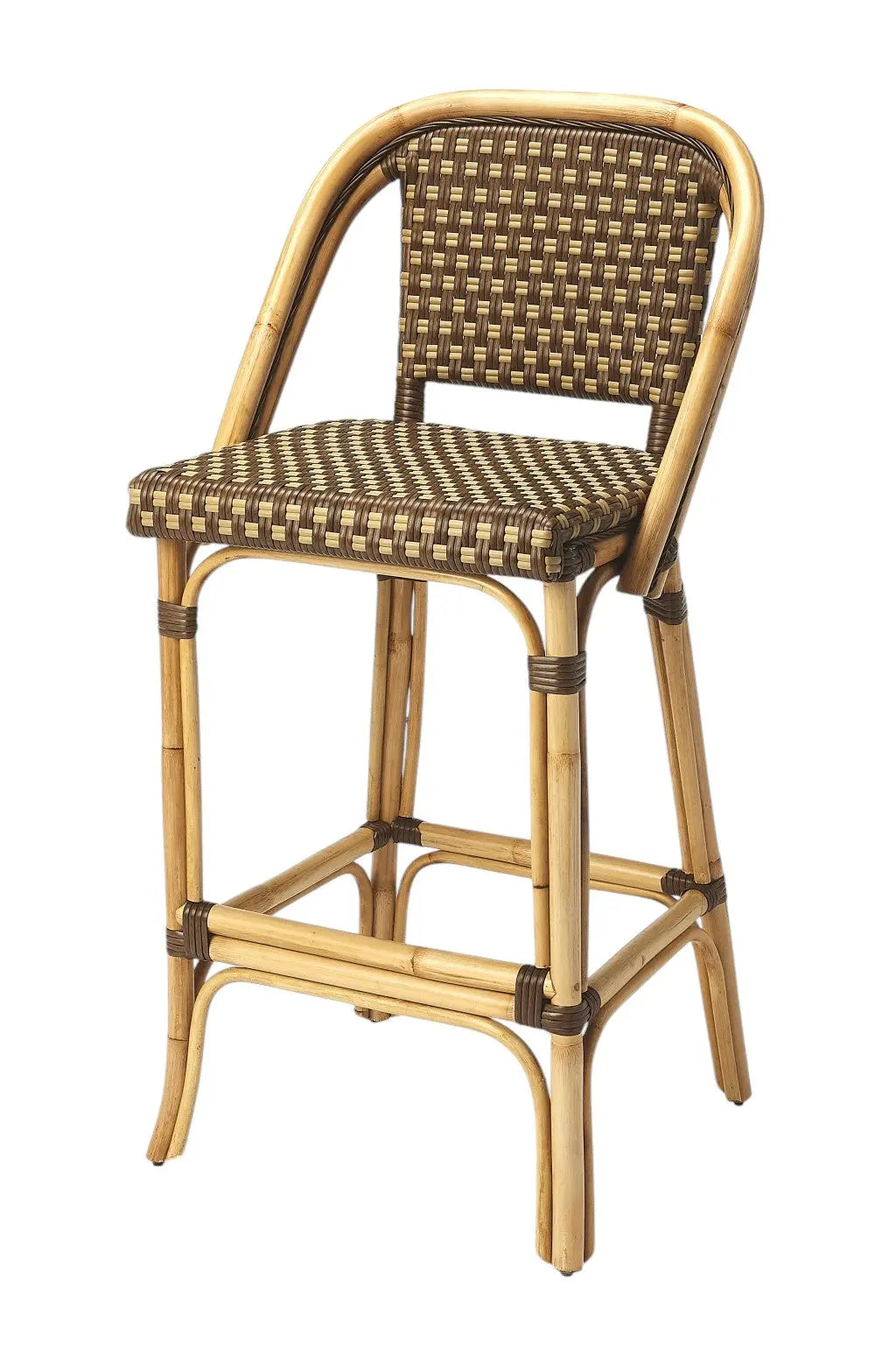 28" Brown Rattan Counter Height Bar Chair Homeroots Living Room