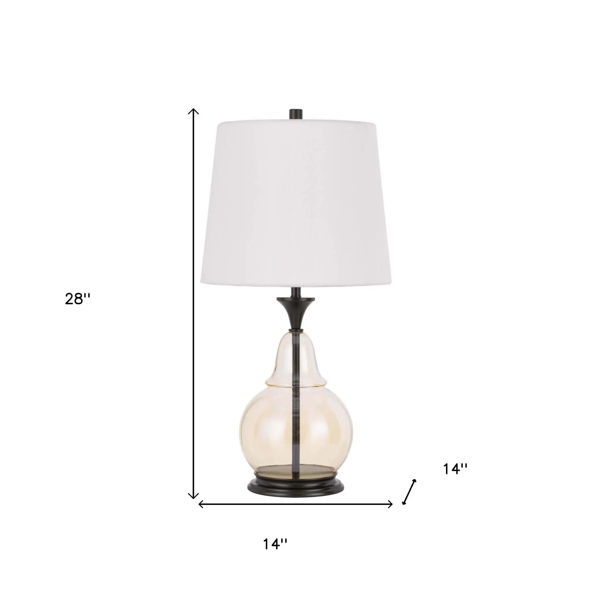 28" Clear Metal Table Lamp With White Empire Shade Homeroots Lighting