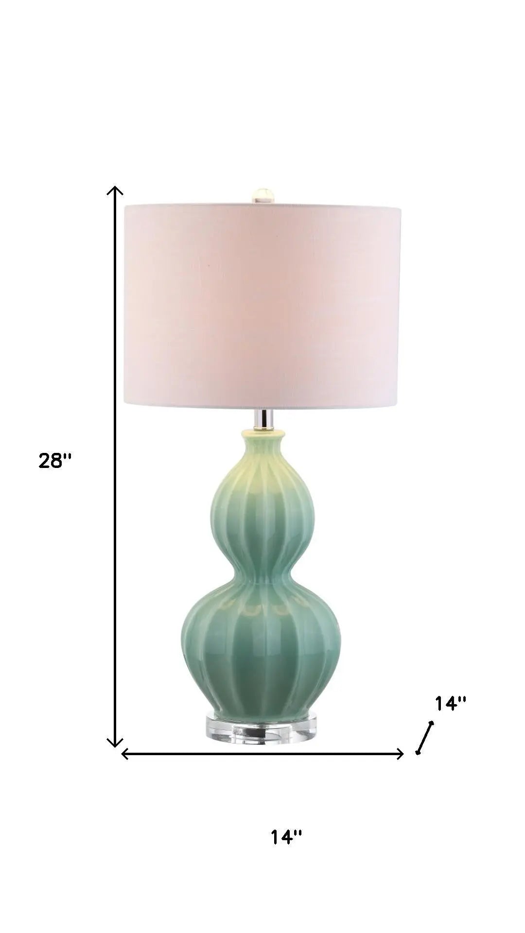 28" Clear Novelty Table Lamp LED With Drum Shade Homeroots Lighting