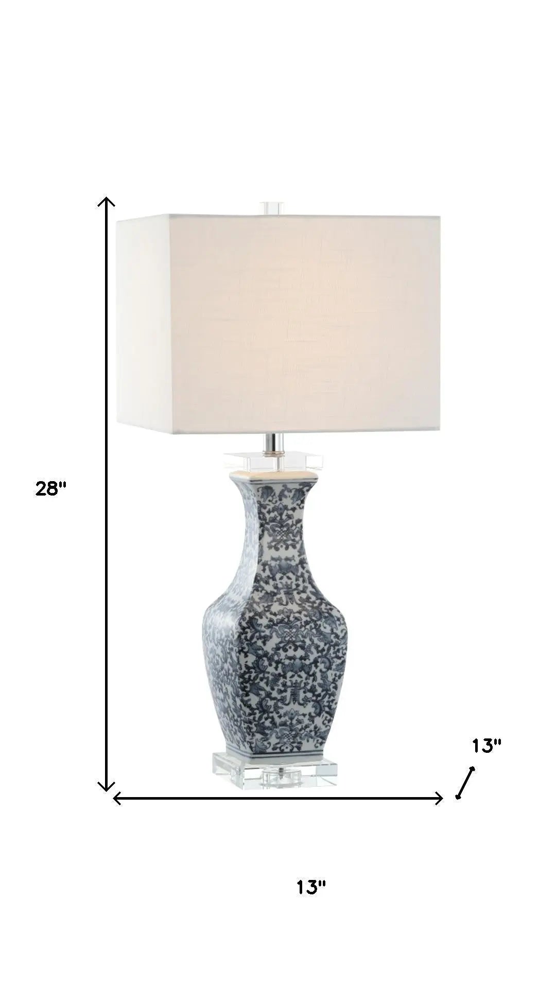 28" Clear Novelty Table Lamp With Square Shade Homeroots Lighting