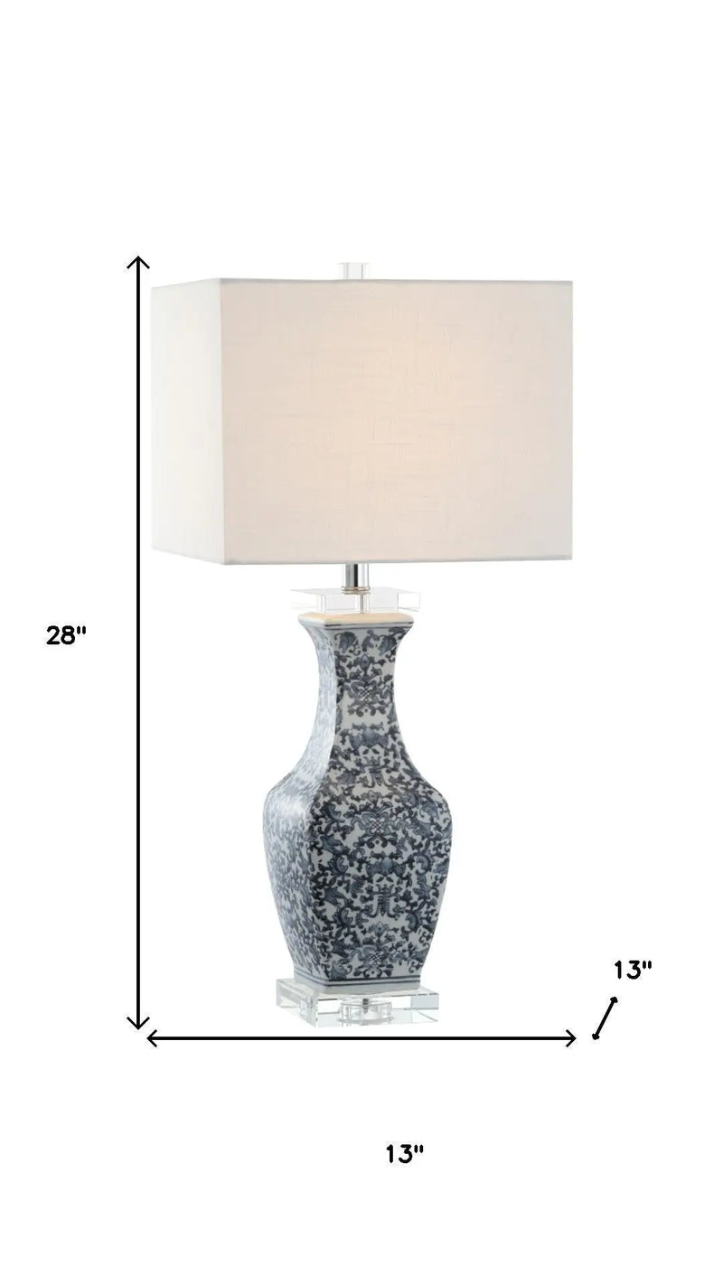 28" Clear Novelty Table Lamp With Square Shade Homeroots Lighting